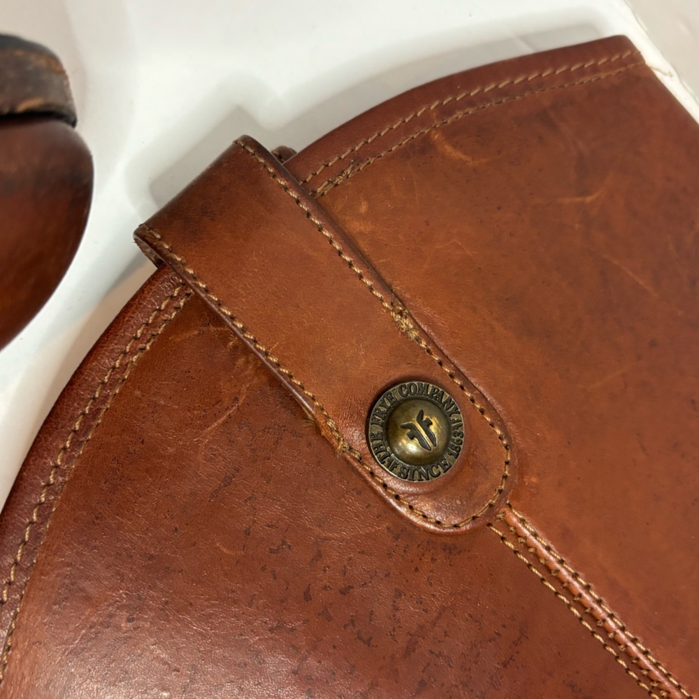 Frye Melissa Button Tall Riding Boots Cognac Saddle Brown 9 - Picture 8 of 13